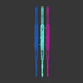 Decorated Rifles With Colorful Graffiti Skull Patterns Gold Accents And Blue Details