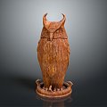 Owl grimace owl long-eared owl wulin owl monkey face owl carved owl 3d model