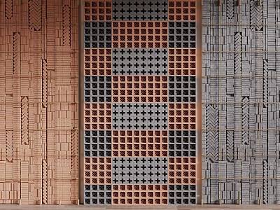 brick wall red brick wall tile cement brick hollow brick 3d model