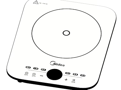 Midea Induction Cooker With Control Panel As Modern Kitchen Appliance 3d model