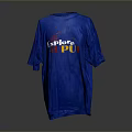 Blue Cotton T-shirt with Explore HUPU Printed Design for Daily Use