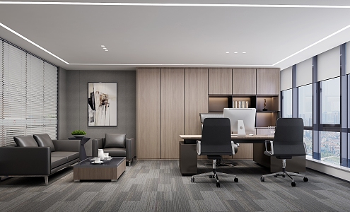 Modern Manager's Office Manager Room 3d model