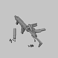 Green And Black Tactical Pistol With Textured Grip And Picatinny Rail Design