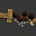 Intricate Sculpture Carving Featuring Gold Bars Money Bags Coins and Gold Nuggets