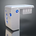 Modern White Electrical Device With Blue Indicator Lights And Storage Compartment 3d model