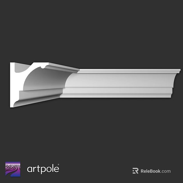 White Decorative Architectural Molding Trim For Home Interior Design Detail 3d model 