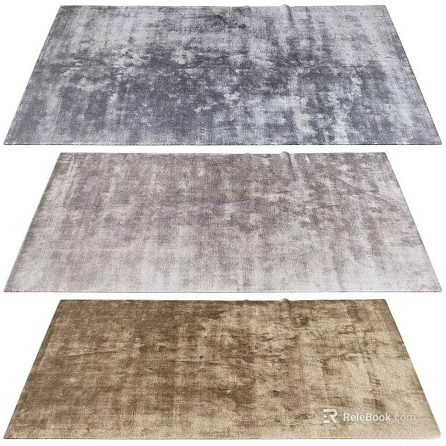 Soft Velvet Square Carpets in Three Colors for Living Room Decor 3d model 