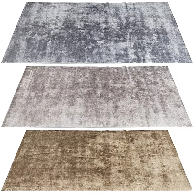 Soft Velvet Square Carpets in Three Colors for Living Room Decor 3d model