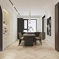 Modern Stylish Living Dining Room Interior Design With Red Chair White Sofa And Decorative Niches