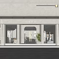 Elegant Modern Clothing Storefront Design With Sleek Lighting Window Display Mannequins And Green Plant