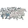 Aerial Planning Urban City Layout With High Rise Buildings And Residential Areas