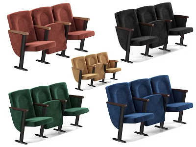 Inflatable Chair Models In Various Colors Red Black Green Blue And Yellow 3d model