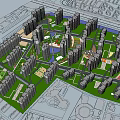 Modern Urban Planning Aerial View With High Rise Buildings Green Spaces And River