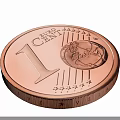 1 Cent Euro Coin Featuring Portrait Design And Star Details On Surface