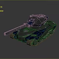 Futuristic Military Tank Featuring Blue Neon Lights And Armored Track Structure