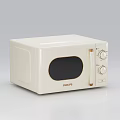 Cream Colored Philips Microwave Oven With Retro Control Knobs And Glass Window For Modern Kitchen 3d model