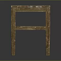 Rustic Wooden Stool Furniture With Marble Top And Sturdy Frame Structure Design