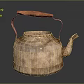 Copper Kettle With Wooden Handle And Hammered Surface For Daily Use