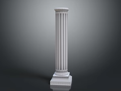 Elegant Classical Fluted Column Design With Ornate Capital And Decorative Base 3d model