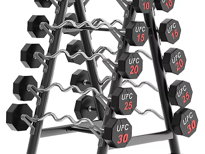 Modern Sports Equipment Stone Barbell Dumbbell 3d model