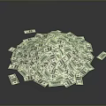 Large Pile of US Dollar Bills as Essential Daily Household Items