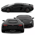 Lamborghini Black Sports Car With Sleek Exterior And Aerodynamic Design