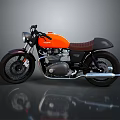 Vintage Orange And Black Motorcycle Featuring Classic Leather Seat And Retro Body Design
