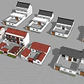 Various Rural Self Built House Designs With Black Red Roofs And White Walls