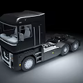 Black Modern Functional Truck Tractor With Sleek Cab And Wheels Design