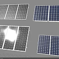 Different Types of Solar Panels Displayed on White Background Surface