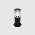 Outdoor Garden Pathway Light With Black Cylinder Base And Transparent Multi layer Glass Shade