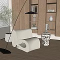 Quiet single sofa 3d model