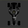 Futuristic Racing Car Featuring Sleek Dark Body Large Tires And Red Accent Details