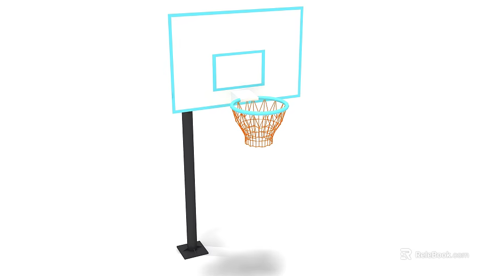 Durable Outdoor Basketball Hoop With Clear Backboard Sturdy Stand And Secure Base Net 3d model 