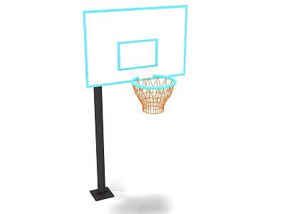 Durable Outdoor Basketball Hoop With Clear Backboard Sturdy Stand And Secure Base Net 3d model