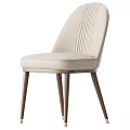 Modern Minimalist Accent Chair With Ribbed Green Beige Velvet Upholstery And Wooden Legs