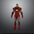 Iron Man Action Figure With Red And Gold Armor Standing Pose 3D Rendering 3d model