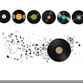 Vintage Vinyl Record Music Notes Decorative Hanging For Musical Room Decor