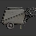 Old Metal Wheeled Industrial Equipment With Coiled Cables And Top Panel