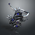 3D Model Of Advanced Tire Structure With Metal Pipes And Blue Components