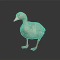 Realistic Brown Duck 3D Model Standing with Orange Feet on Dark Background