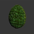 Vibrant Green And Yellow Egg Shaped Object With Wavy Stripes And Shiny Surface 3d model