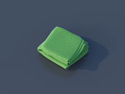 Green Folded Clothes Placed On Gray Background For Everyday Use 3d model