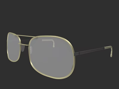 Stylish Sunglasses With Gold Frame And Square Lenses Modern Design 3d model