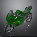 Green Modern Sporty Motorcycle With Sleek Design Silver Wheels And Gray Seat