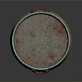 Rustic Copper Container With Turquoise Rim And Metal Handles For Daily Use