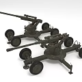 Old Fashioned Military Artillery Weapon with Wheels and Gun Carriage Design