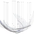 Modern Abstract Chandelier With Sleek Curved Lines And Geometric Hanging Design