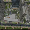 Rooftop Garden Among Urban High Rise Buildings With Lush Greenery And Leisure Spaces