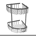 Two Tier Metal Corner Hardware Storage Rack for Bathroom Kitchen Organization